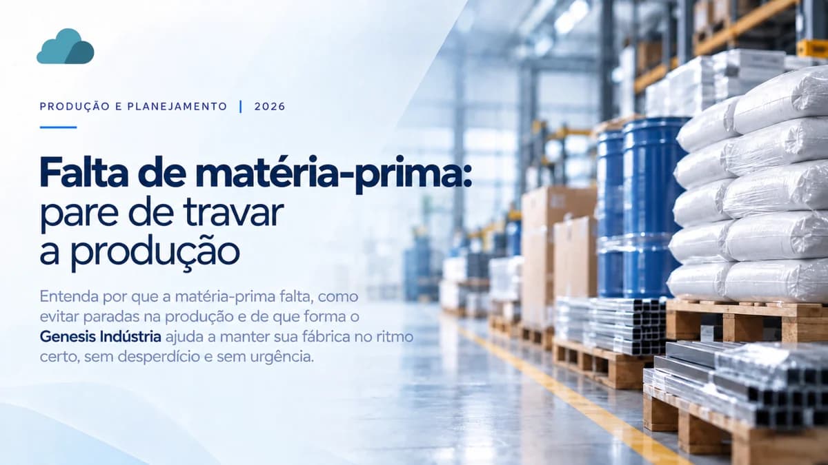 Falta de matéria-prima: pare de travar a produção — pallets de matéria-prima organizados no estoque de uma fábrica